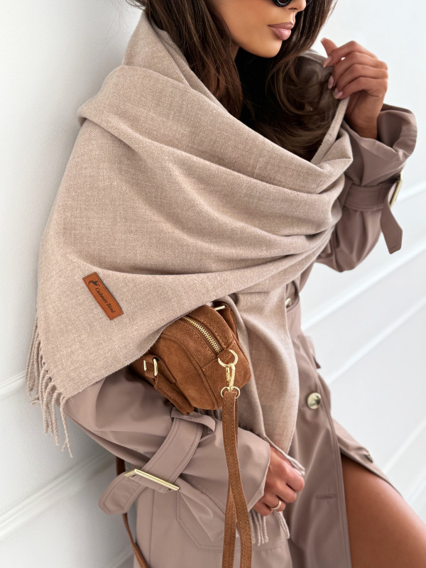 Kaszmirowo-wełniany szal AUTUMN BASIC natural beige