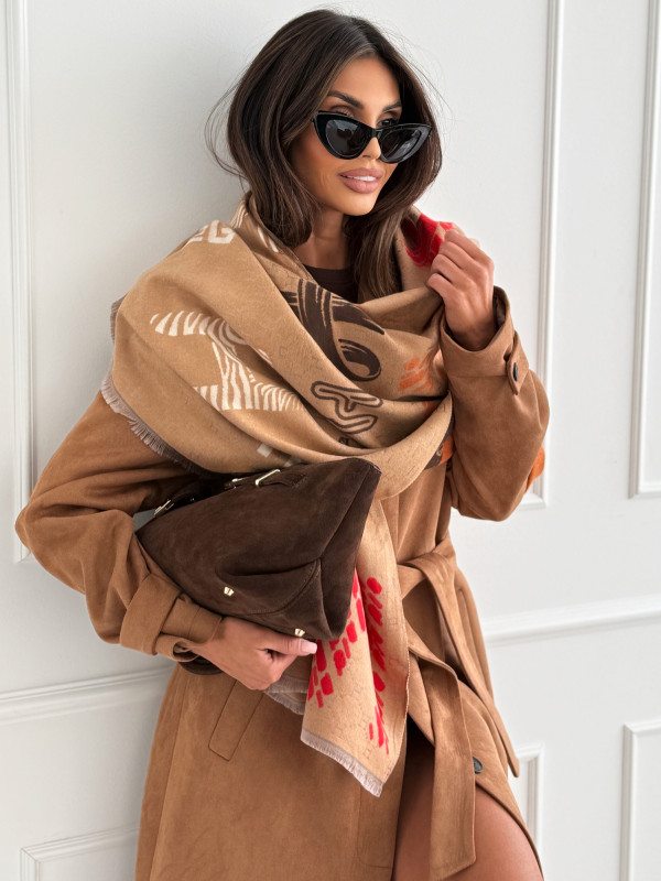 Szal dwustronny LOGO "H" camel