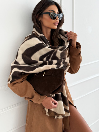 Szal ZEBRA beige&choco