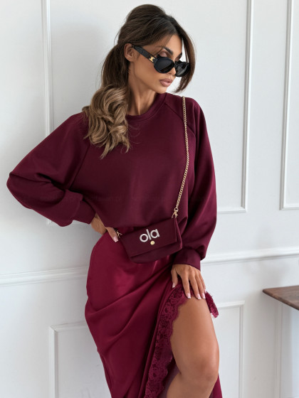 Bluza OLA BURGUND z torebką