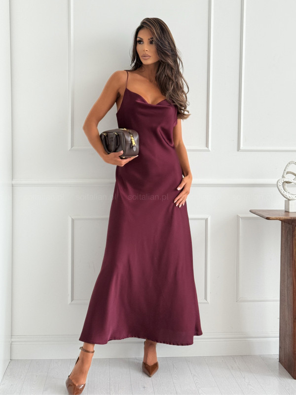 Sukienka satynowa BRIDGET BURGUND