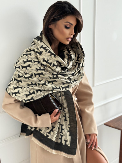 Szal FRANCIS beige/black