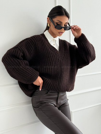 Sweter TESSERE dark chocolate