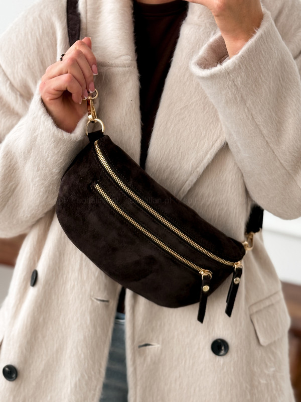 Zamszowa saszetka LAURA BIAGGI No.72 chocolate