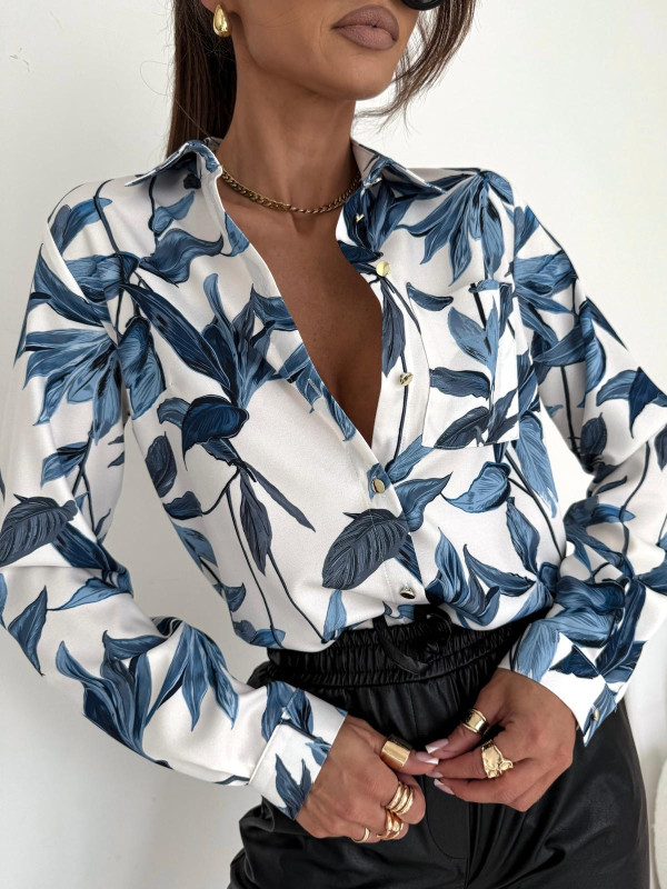 Koszula ETERNITY blue leaf