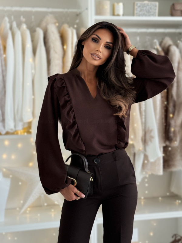 Bluzka koszulowa ETIENNE chocolate