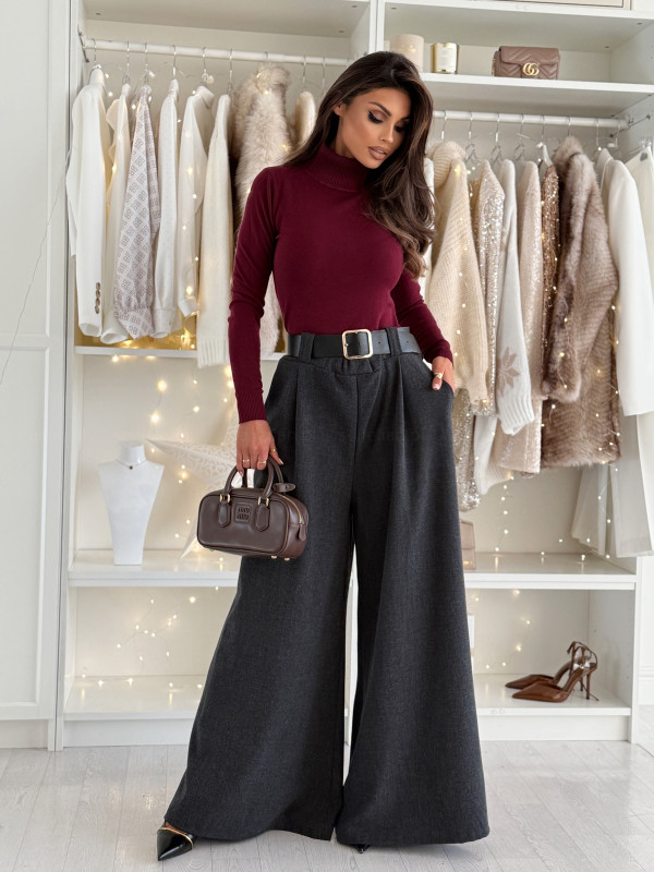 Spodnie SILAS grey z paskiem