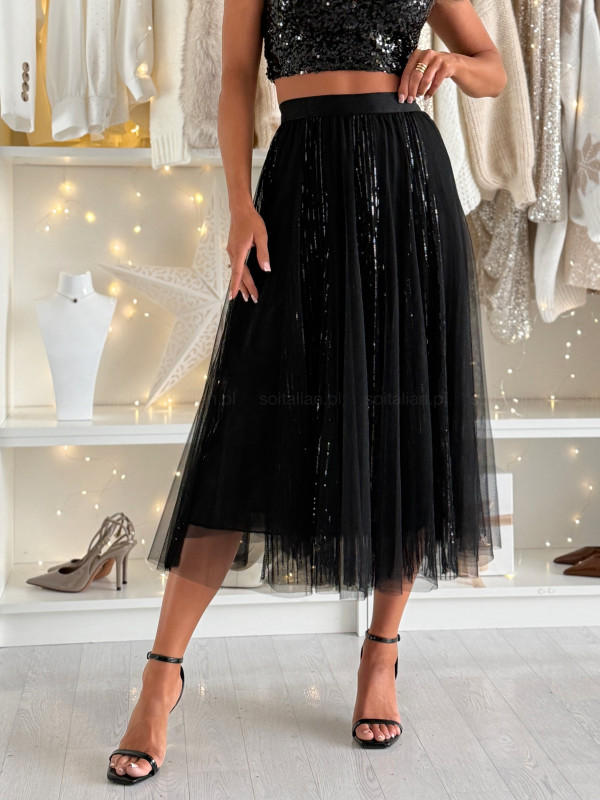 Spódnica tiulowa BLAZE BLACK z cekinami