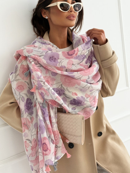 Szal DIAZ pastel flowers z...