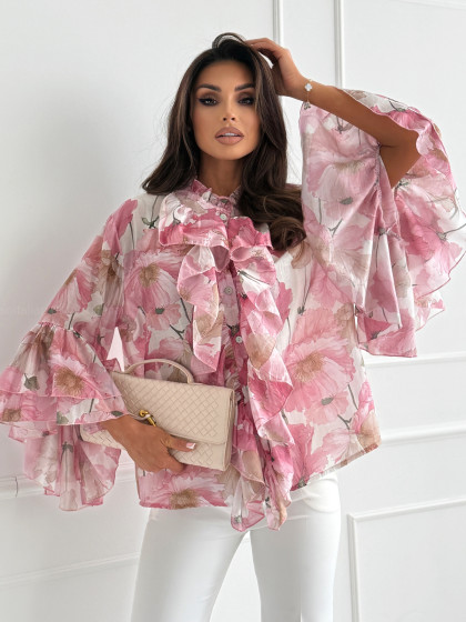 Koszula MONNA FLOWERS pink
