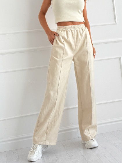 Spodnie RITZ beige z eko skóry