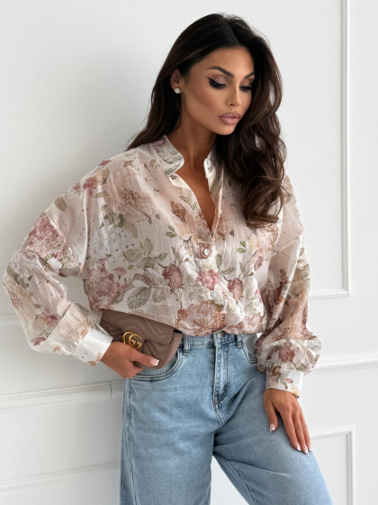 Koszula DAISY beige&flowers