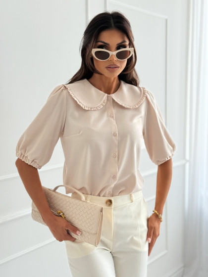 Bluzka koszulowa FRILL nude...