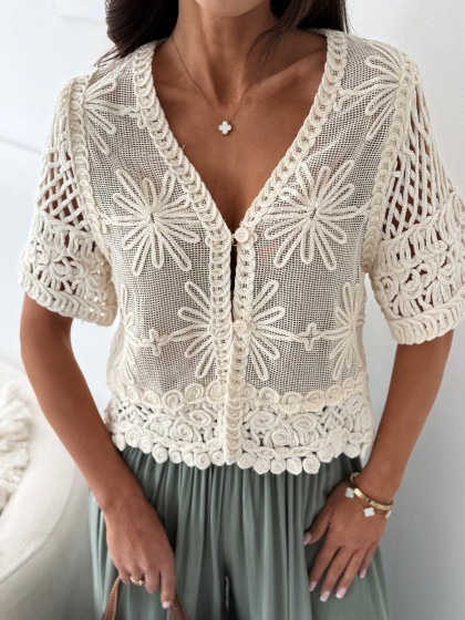 Bluzka ażurowa CORINI beige