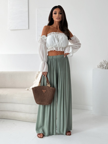 Spodnie wide VACAY khaki