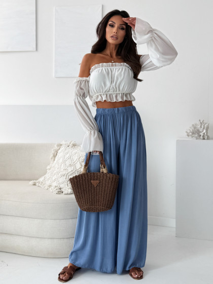 Spodnie wide VACAY jeans blue