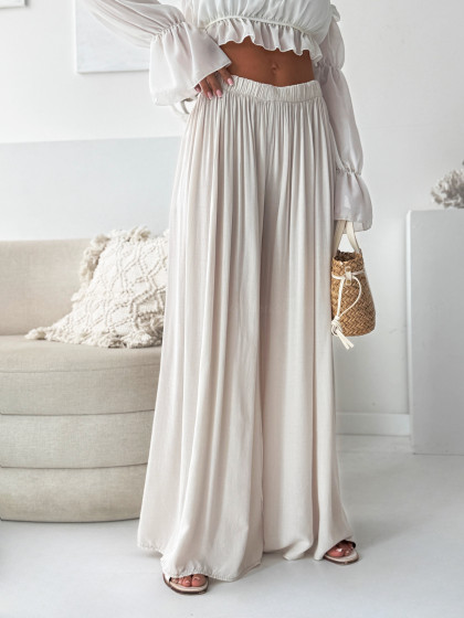 Spodnie wide VACAY nude