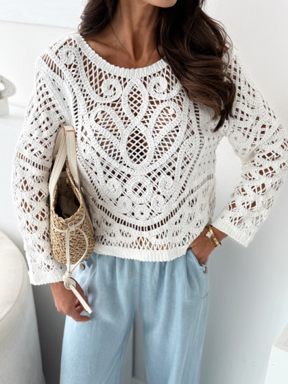 Bluzka ażurowa LARIANO white